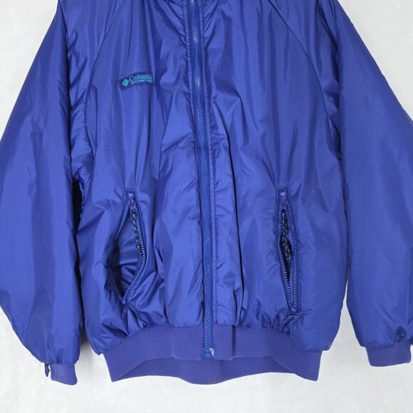 VTG Columbia Coat Reversible Insulated Womens Size M Blue Navy EUC Waterproof - Picture 3 of 12